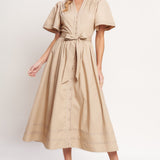 RESORT ESCAPE WOVEN MIDI DRESS