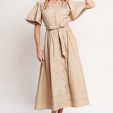 RESORT ESCAPE WOVEN MIDI DRESS