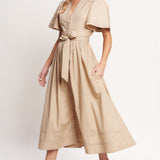 RESORT ESCAPE WOVEN MIDI DRESS