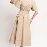 RESORT ESCAPE WOVEN MIDI DRESS