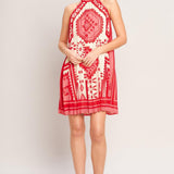 SUNSET MEDALLION WOVEN MINI DRESS