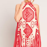 SUNSET MEDALLION WOVEN MINI DRESS