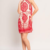 SUNSET MEDALLION WOVEN MINI DRESS