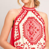SUNSET MEDALLION WOVEN MINI DRESS