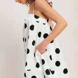 RUNWAY POLKA WOVEN MINI DRESS