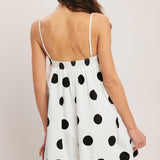 RUNWAY POLKA WOVEN MINI DRESS
