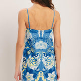 SANTORINI SKY WOVEN MINI SHIFT DRESS