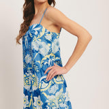 SANTORINI SKY WOVEN MINI SHIFT DRESS