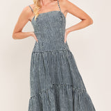 EASYGOING ROMANCE DENIM MIDI DRESS