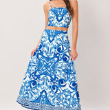 COASTAL MOSAIC WOVEN MIDI CIRCLE SKIRT