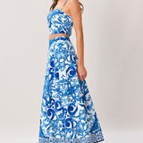 COASTAL MOSAIC WOVEN MIDI CIRCLE SKIRT