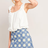 COASTAL WOVEN LACE MINI SKIRT