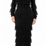 Nocturne Knit Fringe Dress