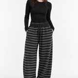Grunge Stripe Knit Wide Leg Pants