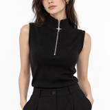 Compass Sleeveless Quarter Zip Top
