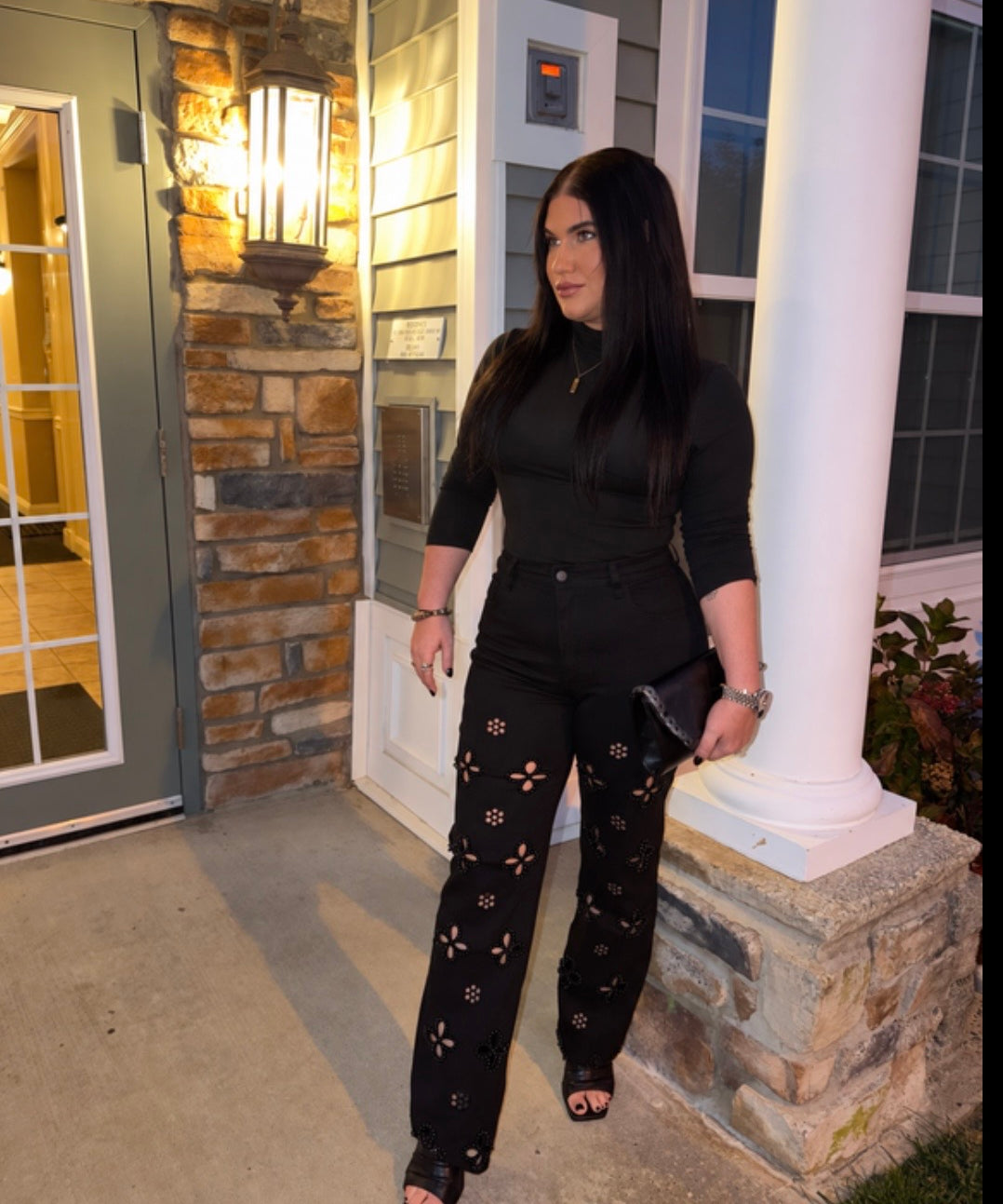Midnight Bloom Cutout Jeans