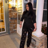 Midnight Bloom Cutout Jeans