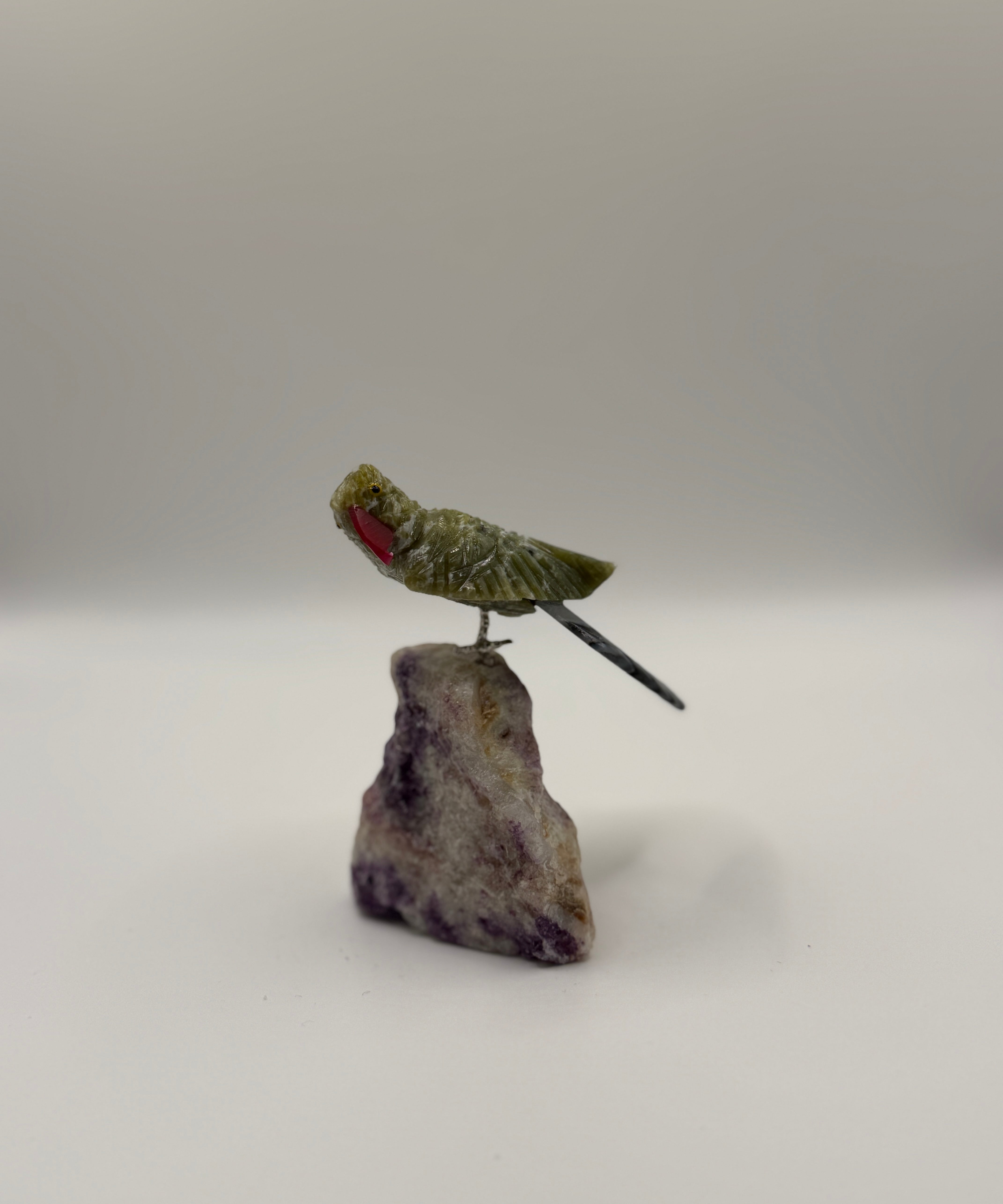 Perched Amethyst Figurine