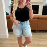 Jenny High Rise Cutoff Dad Shorts