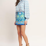 MOROCCAN MUSE BLUE WOVEN SKORT