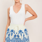 COASTLINE PALM WOVEN SHORTS