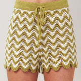 SUNSET STITCH CROCHET KNIT SHORTS