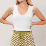 SUNSET STITCH CROCHET KNIT SHORTS