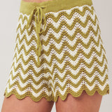 SUNSET STITCH CROCHET KNIT SHORTS