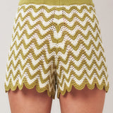 SUNSET STITCH CROCHET KNIT SHORTS