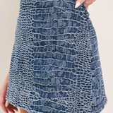 CROCO CHIC DENIM SKORT