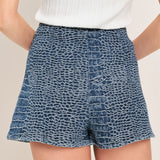 CROCO CHIC DENIM SKORT