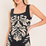 GREEK ISLE GLAM JACQUARD MIDI DRESS