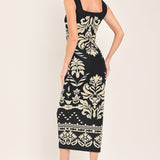 GREEK ISLE GLAM JACQUARD MIDI DRESS