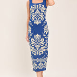 GREEK ISLE GLAM JACQUARD MIDI DRESS