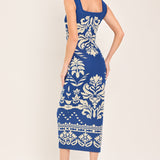 GREEK ISLE GLAM JACQUARD MIDI DRESS