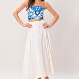 COASTAL MOSAIC WOVEN CROP TOP