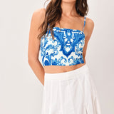 COASTAL MOSAIC WOVEN CROP TOP