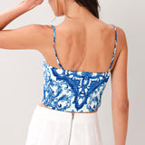 COASTAL MOSAIC WOVEN CROP TOP