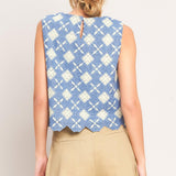 COASTAL WOVEN LACE TOP