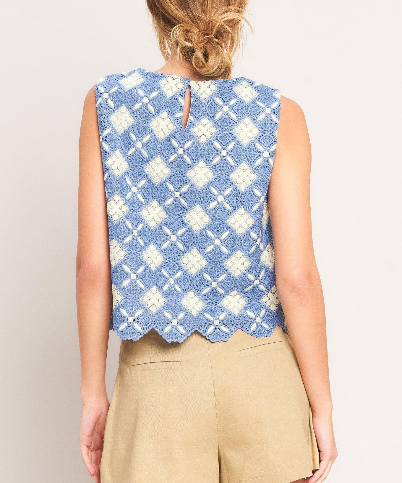 COASTAL WOVEN LACE TOP