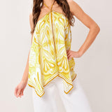 GOLDEN SWIRL WOVEN HANKY TOP