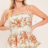VILLA ROSA PEPLUM LOOK WOVEN TOP