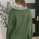 It's a Must Contrast Collared Sweater Top