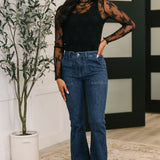 Jada High Waist Flare with Patch Pockets