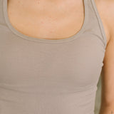 Keeping it Cool Scoop Neck Tank in Ash Mocha
