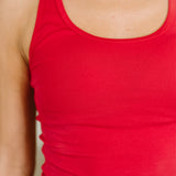 Keeping it Cool Scoop Neck Tank in Ruby