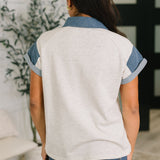 Knowing Me Collared Henley Top