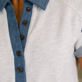Knowing Me Collared Henley Top