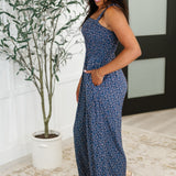 Live Your Best Life Floral Jumpsuit in Blue Floral