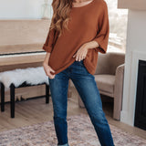 Lotta Love Knitted Sweater Top in Rust